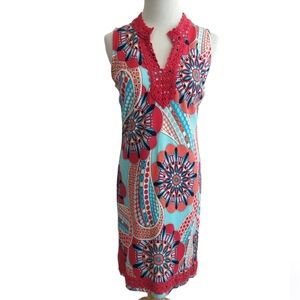 Crown & Ivy fit dress, colorful, sleeveless size petite small